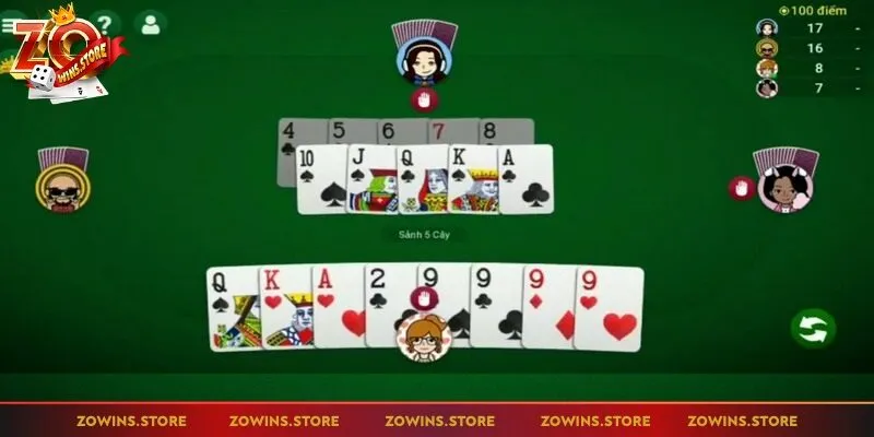 Tiến Lên Zowin được phát triển với giao diện thân thiện