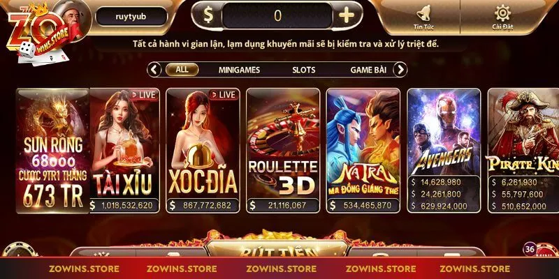 Roulette siêu phẩm kinh điển tại Zowin