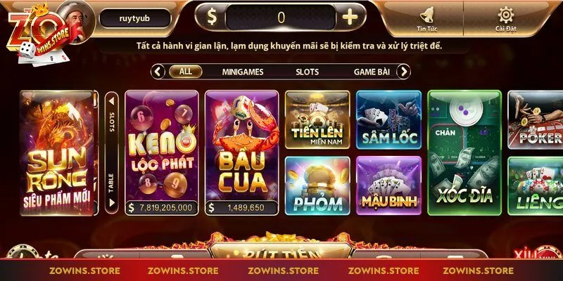 Tiến lên đếm lá cái tên không thể thiếu tại Zowin